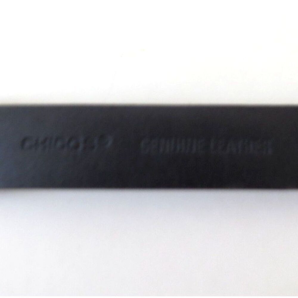 Chico's Women's Vintage Hammered Brass Adjustable Belt Black Leather S/M NWOT - Picture 7 of 7
